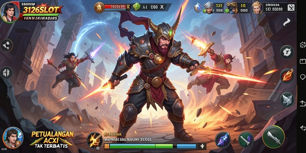 Tangkapan layar gameplay 3126SLOT menampilkan aksi mendebarkan dan karakter unik.