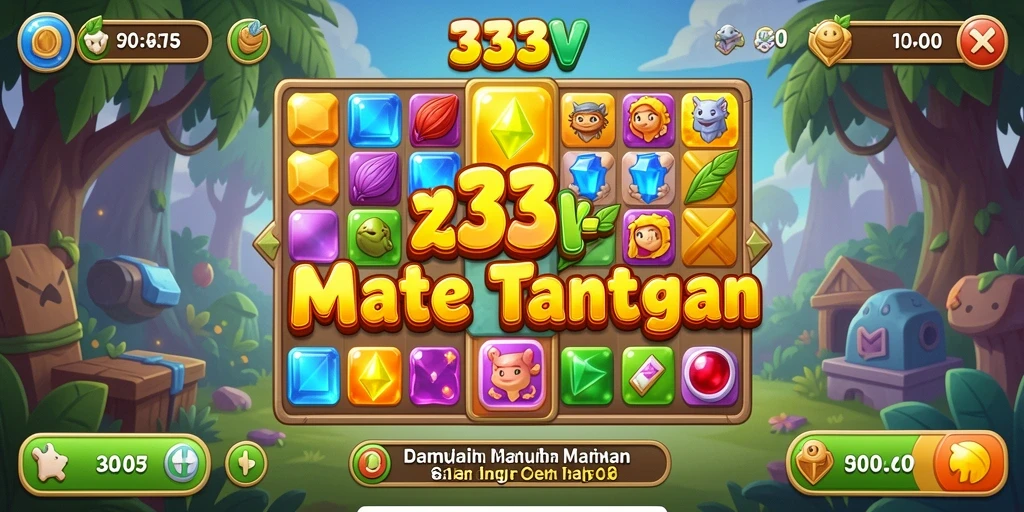 Tangkapan layar dari gameplay seru 333V dengan elemen Match-3.