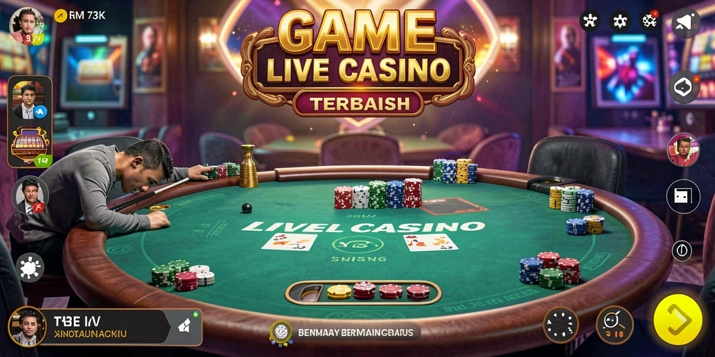Tampilan gameplay Live Casino yang menarik dan interaktif di 73K.
