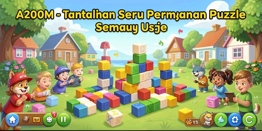 Screenshot A200M menampilkan gameplay seru dalam mengatasi teka-teki.