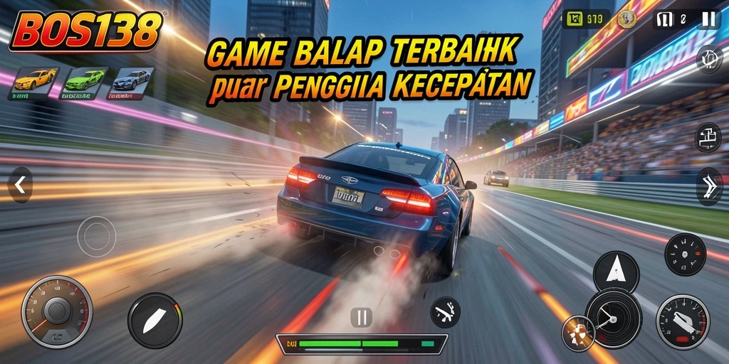 Tangkapan layar <strong>BOS138</strong> menampilkan aksi balap yang mendebarkan dan grafis yang luar biasa.