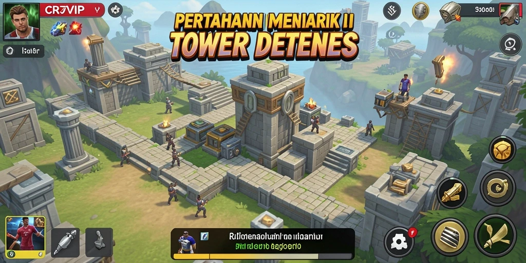 Tampilan gameplay menarik dari CR7VIP dalam Tower Defense.