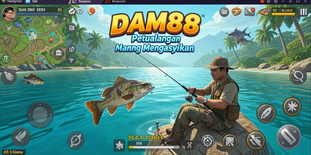 Tampilan permainan <strong>DAM88</strong> yang menawan saat memancing di perairan.