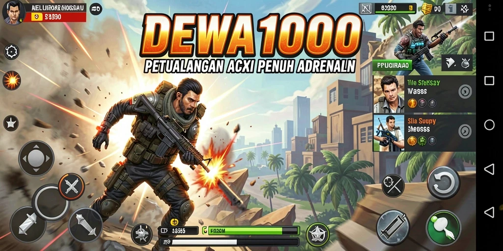 Tampilan gameplay DEWA1000 yang penuh aksi dan menegangkan.