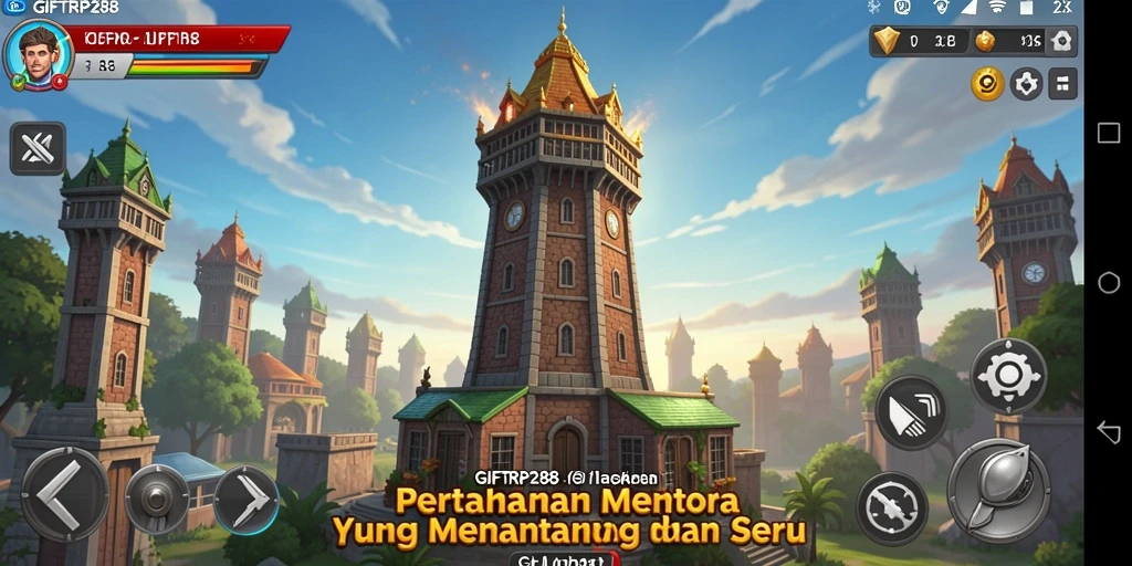 Tampilan permainan Tower Defense yang menegangkan dan strategi yang kompleks.