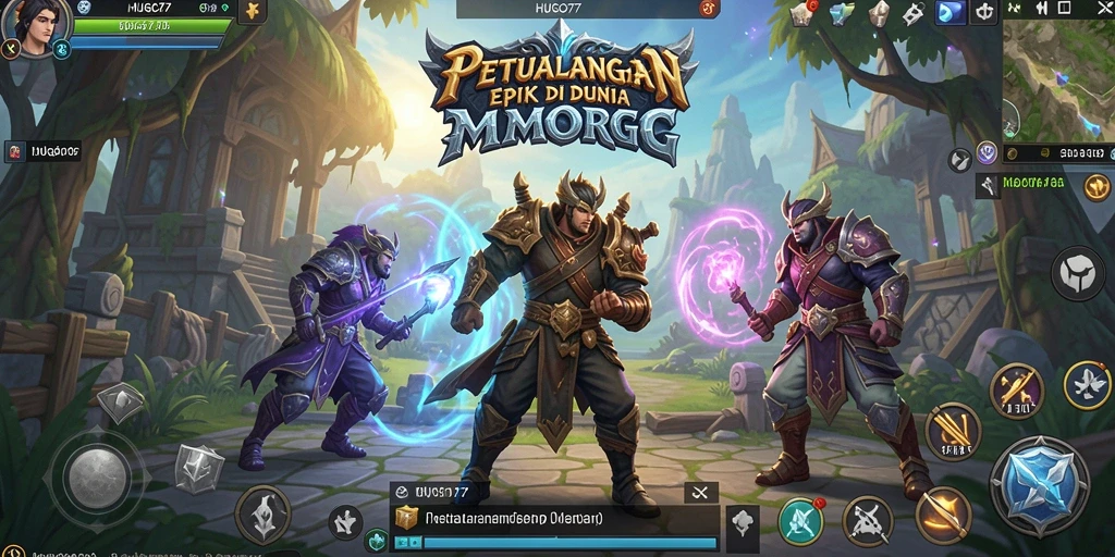 Screenshot HUGO77 yang menampilkan gameplay seru di dunia MMORPG.