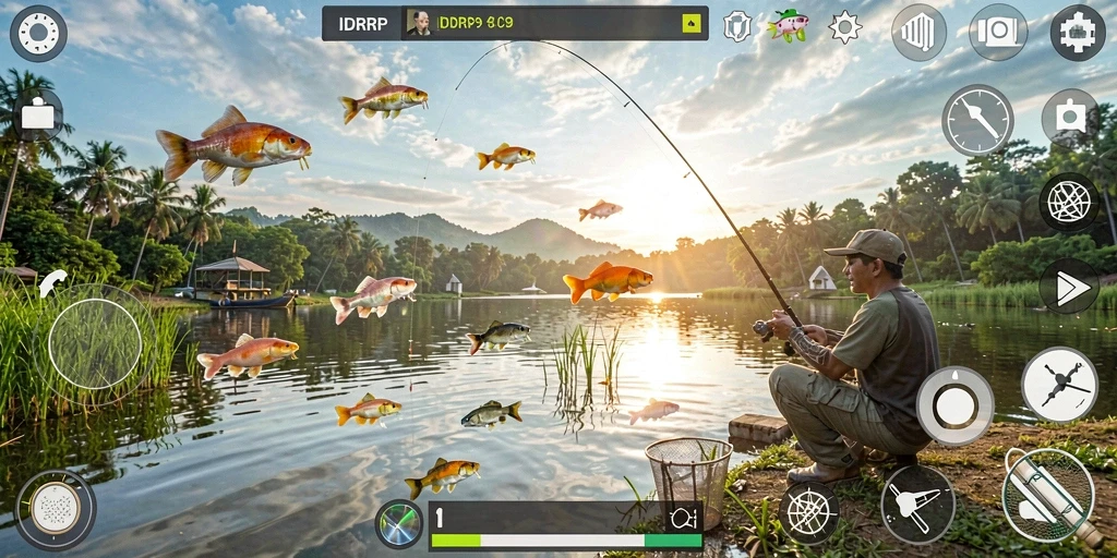 Tangkapan ikan terbaik di IDRRP, menampilkan gameplay memancing yang seru.