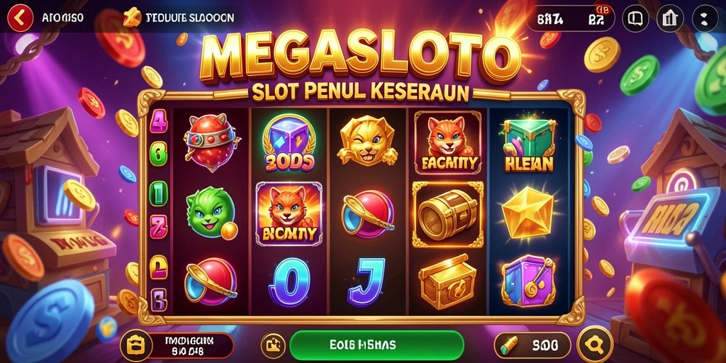 Tampilan menarik dari gameplay MEGASLOTO yang mendebarkan.