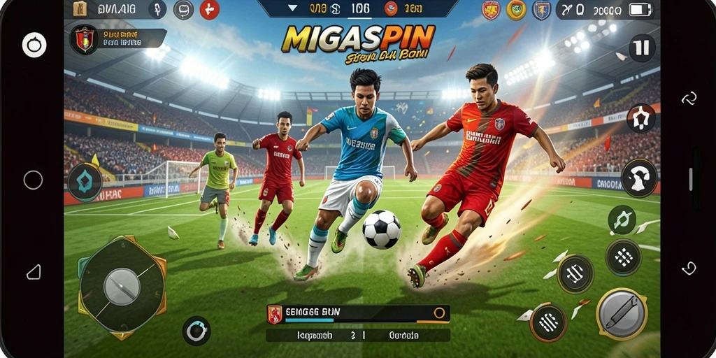 Tampilan gameplay yang seru dan penuh aksi dalam MIGASPIN.