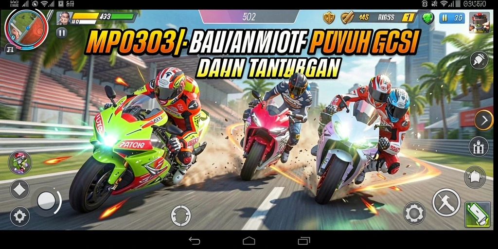 Screenshot gameplay MPO303 yang menampilkan aksi balapan motor yang seru.