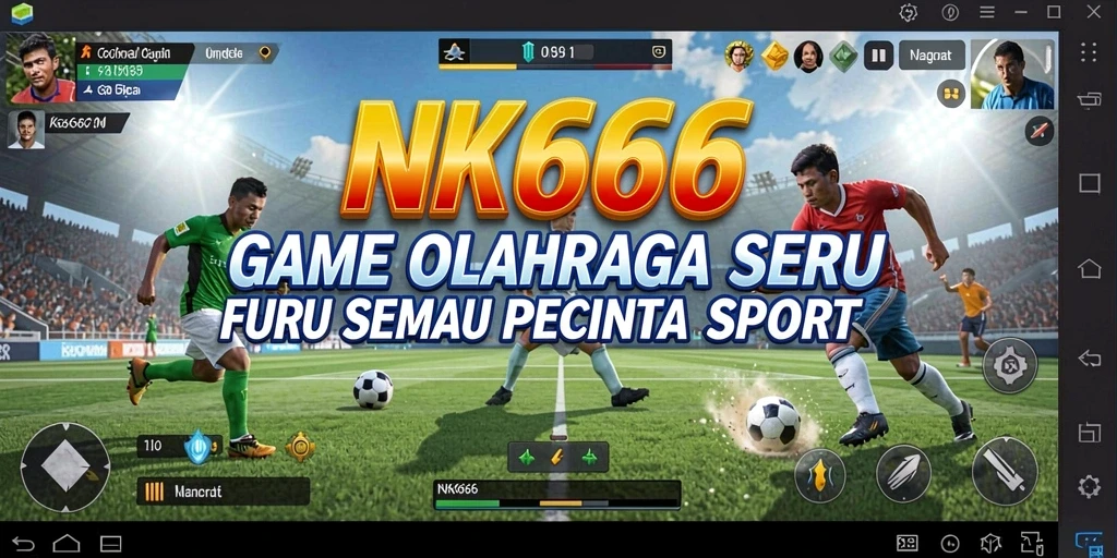 Tangkapan layar NK666 menunjukkan aksi intens dalam permainan olahraga.