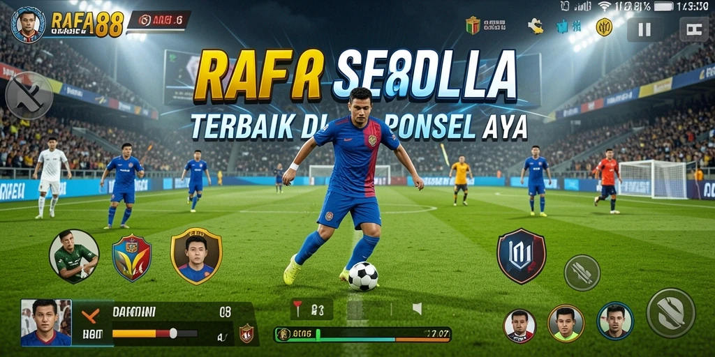 Tampilan gameplay seru di RAFA88 dengan aksi sepak bola yang mendebarkan.