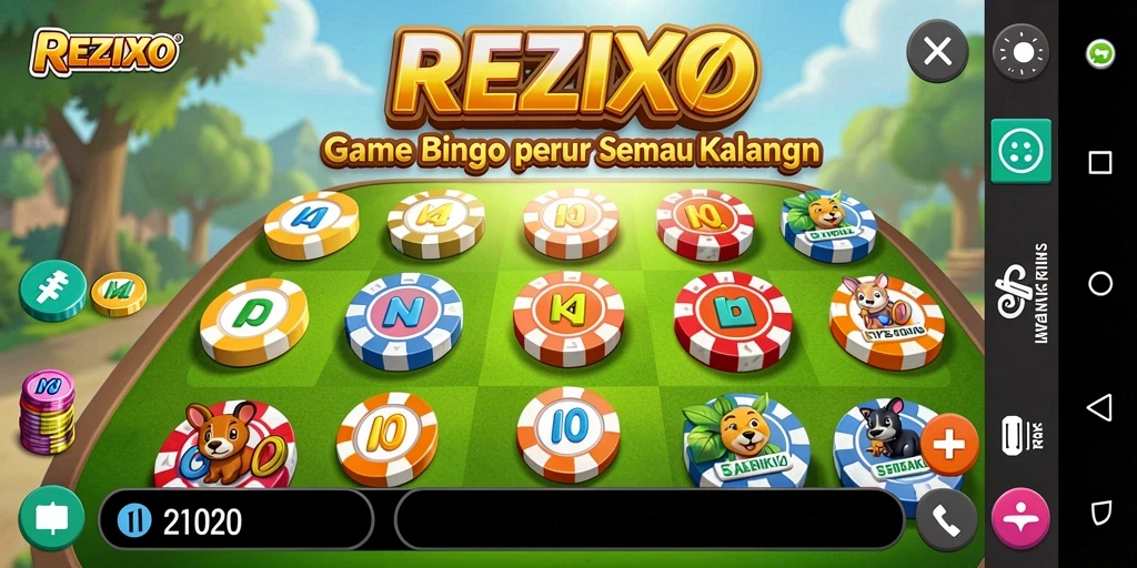 Tampilan gameplay Bingo yang seru dan interaktif di REZIXO.