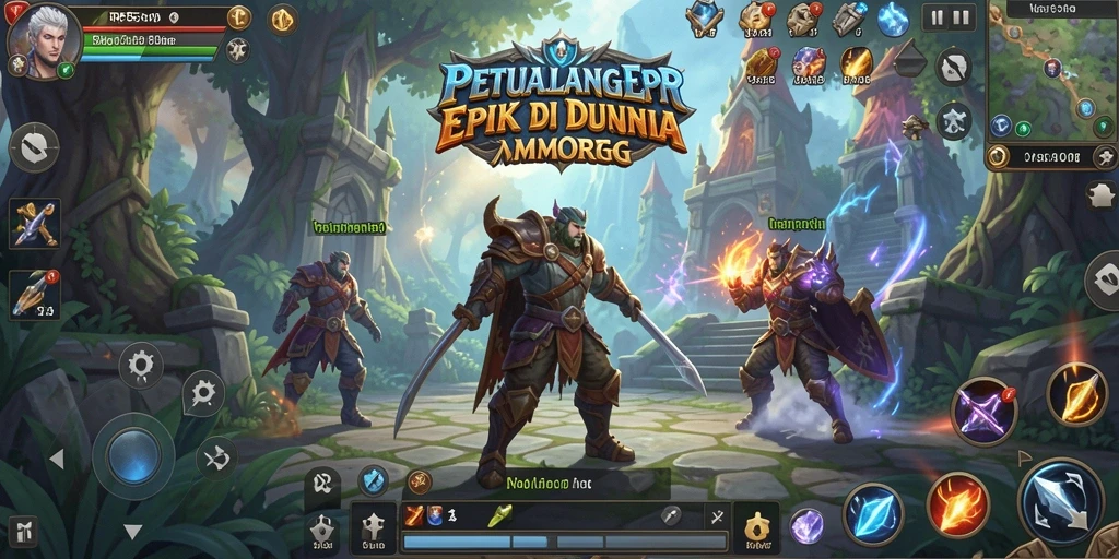 Screenshot gameplay RP55 menampilkan aksi menarik dalam dunia MMORPG.