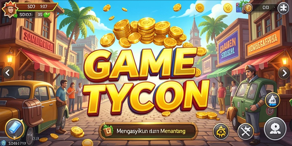 Screenshot gameplay Tycoon menampilkan aksi membangun bisnis.