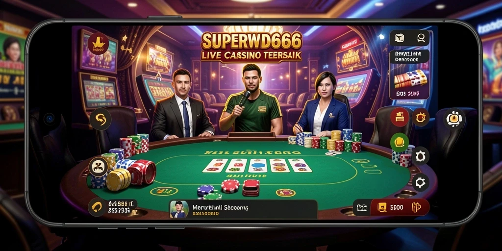 Tampilan menarik dari gameplay Live Casino SUPERWD666 yang seru.