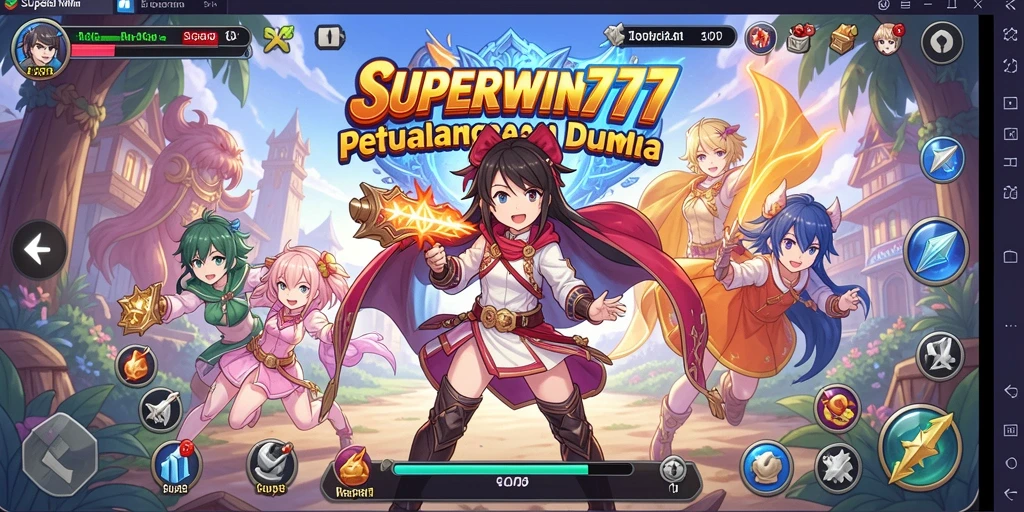 Screenshot gameplay SUPERWIN777 menampilkan karakter anime yang penuh aksi.